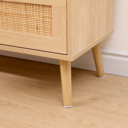 FurnitureHMD 3 Drawer Natural Rattan Woven Front Wooden Chest of Drawers - Yellow - Wilko - thumbnail 5