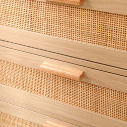 FurnitureHMD 3 Drawer Natural Rattan Woven Front Wooden Chest of Drawers - Yellow - Wilko - thumbnail 6