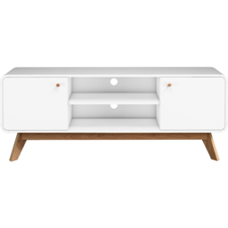 Loft24 Cassie 2 Door 2 Shelf White TV Stand - Size: 53 x 140 x 39cm - white/white - Wilko - thumbnail 4