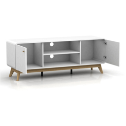 Loft24 Cassie 2 Door 2 Shelf White TV Stand - Size: 53 x 140 x 39cm - white/white - Wilko - thumbnail 5