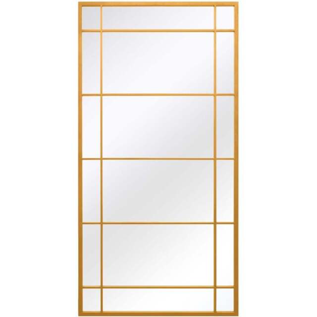 MirrorOutlet The Tabula Gold Metal Framed Window Wall Mirror 160 x 80cm - Wilko - image 1