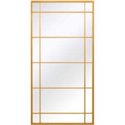 MirrorOutlet The Tabula Gold Metal Framed Window Wall Mirror 160 x 80cm - Wilko