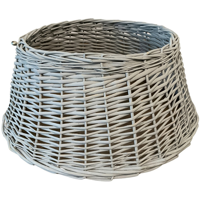 Samuel Alexander Deluxe Light Grey Wicker Willow Medium Christmas Tree Skirt 58cm - Size: 40 x 33 x 33cm - Wilko - image 1
