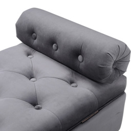 Living and Home Grey Upholstered Flip Top Storage Bench with Side Arms - Size: 46 x 126 x 44cm - Wilko - thumbnail 6