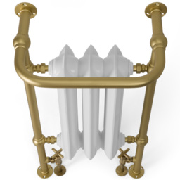 Terma 1217BTU White Soft and Brass Heated Towel Rail 900 x 490mm - Size: 90 x 49 x 31.5cm - Multi - Wilko - thumbnail 5