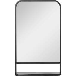 Portland Black Modern Square Wall Mirror 86 x 53cm - Wilko