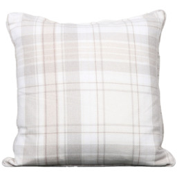 Divante Hatfield Natural Check Cushion - Size: 45 x 45cm - Wilko