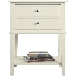 Dorel Franklin 2 Drawer White Accent Table - Wilko - thumbnail 3