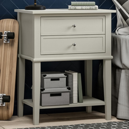 Dorel Franklin 2 Drawer White Accent Table - Wilko