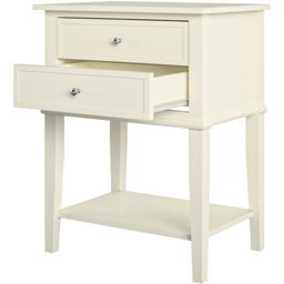 Dorel Franklin 2 Drawer White Accent Table - Wilko - thumbnail 4