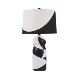 Tansy Table Lamp - Black and White - Wilko