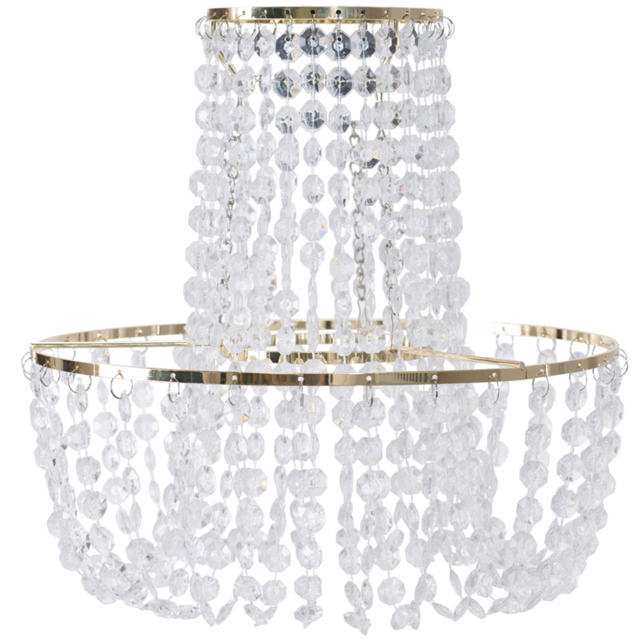 ValueLights Tegan Gold Jewel Droplet Pendant Lamp Shade - Size: 28 x 28 x 28cm - White - Wilko - image 1