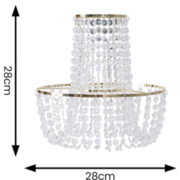 ValueLights Tegan Gold Jewel Droplet Pendant Lamp Shade - Size: 28 x 28 x 28cm - White - Wilko - thumbnail 6