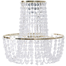 ValueLights Tegan Gold Jewel Droplet Pendant Lamp Shade - Size: 28 x 28 x 28cm - White - Wilko