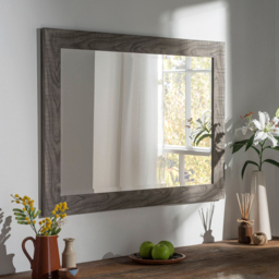 Yearn Rustic Grey Bevelled Mirror 99.5 x 71.5cm - Wilko - thumbnail 3