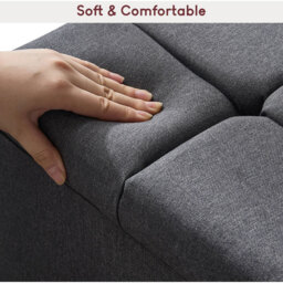 Vida Designs Valencia Dark Grey Linen Storage Ottoman - Size: 40cm x 100 x 44cm - Wilko - thumbnail 5