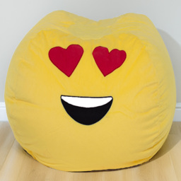 Kaikoo Gomoji Heart Bean Bag - Yellow - Wilko
