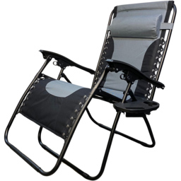 Samuel Alexander Grey and Black Multi Position Garden Sun Lounger - Size: 1 Seater - Wilko - thumbnail 3