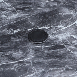 Living and Home Black Tempered Glass Round Marble Coffee Table - Grey - Wilko - thumbnail 6