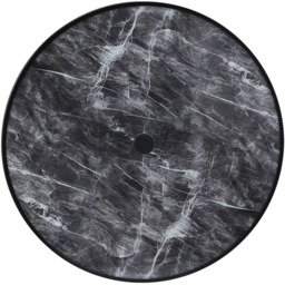 Living and Home Black Tempered Glass Round Marble Coffee Table - Grey - Wilko - thumbnail 5