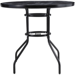 Living and Home Black Tempered Glass Round Marble Coffee Table - Grey - Wilko - thumbnail 4