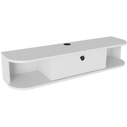 Decorotika Ibarra Single Door 2 Shelf White Wall Mounted TV Unit - Size: 23.4 x 120 x 29.6cm - Wilko - thumbnail 3