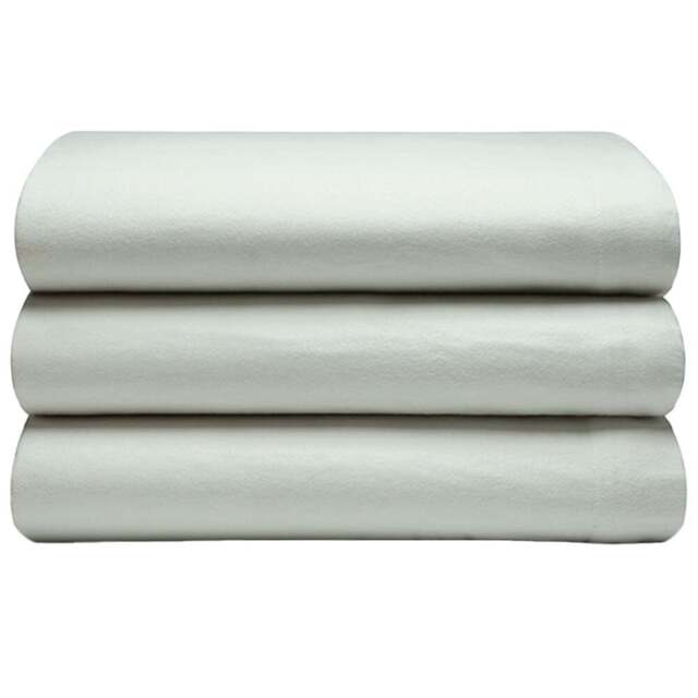 Serene Double Apple Green Brushed Cotton Flat Bed Sheet - Wilko - image 1