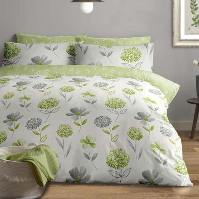 Bellissimo Home Caroline Super King White and Green Duvet Set - Multi - Wilko - image 1