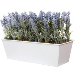 GreenBrokers Artificial Lavender Plant in White Window Box 45cm - Size: 18 Inch - Purple - Wilko - thumbnail 3