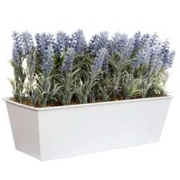 GreenBrokers Artificial Lavender Plant in White Window Box 45cm - Size: 18 Inch - Purple - Wilko - thumbnail 1