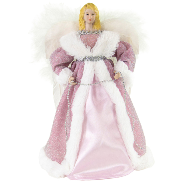 The Christmas Workshop Pink and White Tree Top Angel 30cm - Wilko - image 1