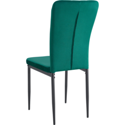 Elle Set of 4 Green Velvet Effect Plush Padded Upholstered Dining Chair - MCC - Wilko - thumbnail 6