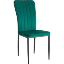 Elle Set of 4 Green Velvet Effect Plush Padded Upholstered Dining Chair - MCC - Wilko - thumbnail 3