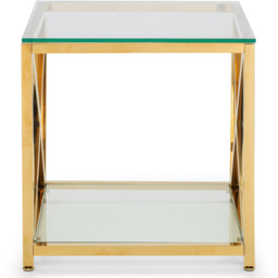 Julian Bowen Miami Gold Lamp Table - Size: 55 x 55 x 55cm - Multi - Wilko - thumbnail 4