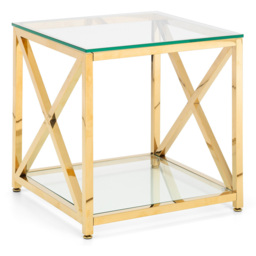 Julian Bowen Miami Gold Lamp Table - Size: 55 x 55 x 55cm - Multi - Wilko - thumbnail 3