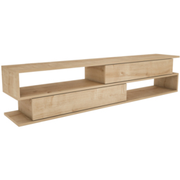 Decorotika Cortez 2 Shelf Oak TV Unit - Size: 40 x 160 x 35cm - Brown - Wilko - thumbnail 3