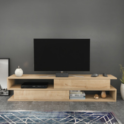 Decorotika Cortez 2 Shelf Oak TV Unit - Size: 40 x 160 x 35cm - Brown - Wilko - thumbnail 6