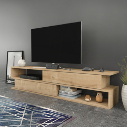 Decorotika Cortez 2 Shelf Oak TV Unit - Size: 40 x 160 x 35cm - Brown - Wilko - thumbnail 5