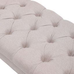 Living and Home Cream Mid Century Metal Upholstered Bench - Wilko - thumbnail 7