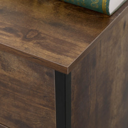 FurnitureHMD 5 Drawer Brown and Black Industrial Wooden Chest of Drawers - Wilko - thumbnail 5