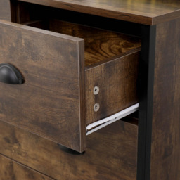 FurnitureHMD 5 Drawer Brown and Black Industrial Wooden Chest of Drawers - Wilko - thumbnail 6