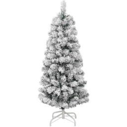 vidaXL Pre-Lit Warm White LED and Pink Baubles Snow Flocked Artificial Christmas Tree 3.9ft - Green - Wilko - thumbnail 4