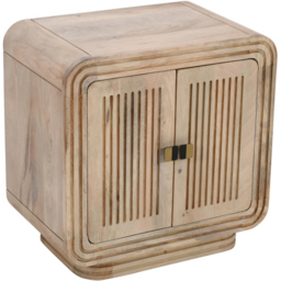 Brooklyn Hudson 2 Door Carved Mango Wood Mini Sideboard - Brown - Wilko - thumbnail 3