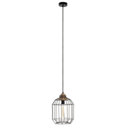 Premier Housewares Black Metal Wire Pendant Light - Size: 25 x 25 x 120cm - Wilko - thumbnail 4