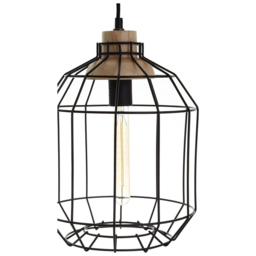 Premier Housewares Black Metal Wire Pendant Light - Size: 25 x 25 x 120cm - Wilko - thumbnail 5