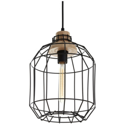 Premier Housewares Black Metal Wire Pendant Light - Size: 25 x 25 x 120cm - Wilko - thumbnail 3