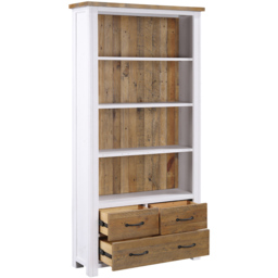 Baumhaus Splash of White 3 Drawer 4 Shelf White Large Open Bookcase - Wilko - thumbnail 4