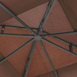 Outsunny 3 x 3m 2-Tier Coffee Pavilion Gazebo - Size: 270 x 300 x 300cm - Brown - Wilko - thumbnail 5