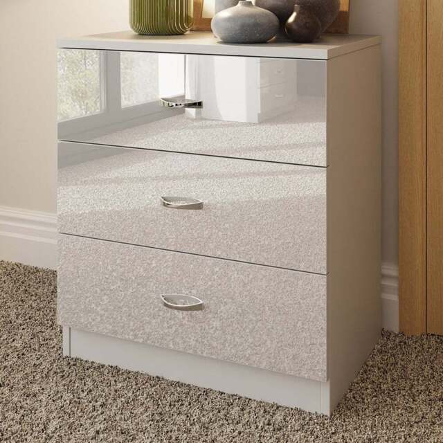 FWStyle Chilton 3 Drawer White Gloss Chest of Drawers - Wilko - image 1