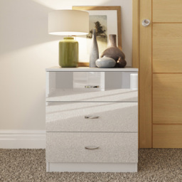 FWStyle Chilton 3 Drawer White Gloss Chest of Drawers - Wilko - thumbnail 7